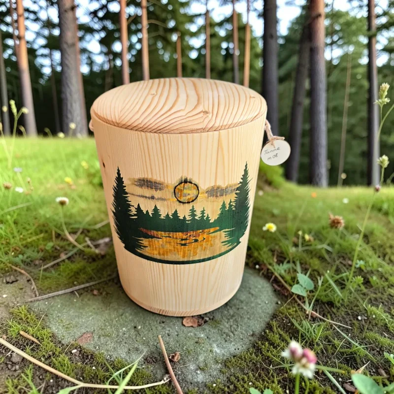 Holz Urne - Tanne m08