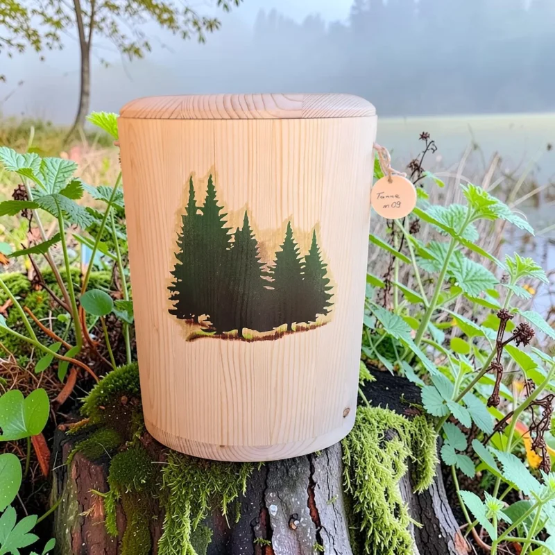 Holz Urne - Tanne m09