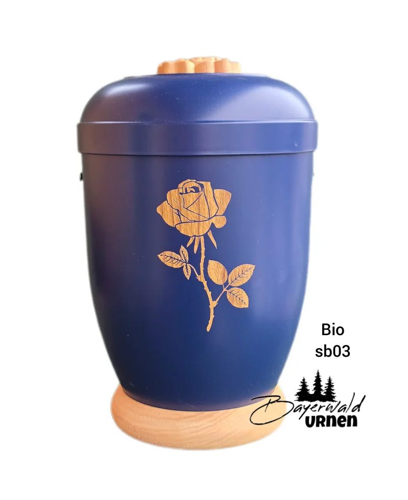 Naturstoff Urne mit Holz - sb03