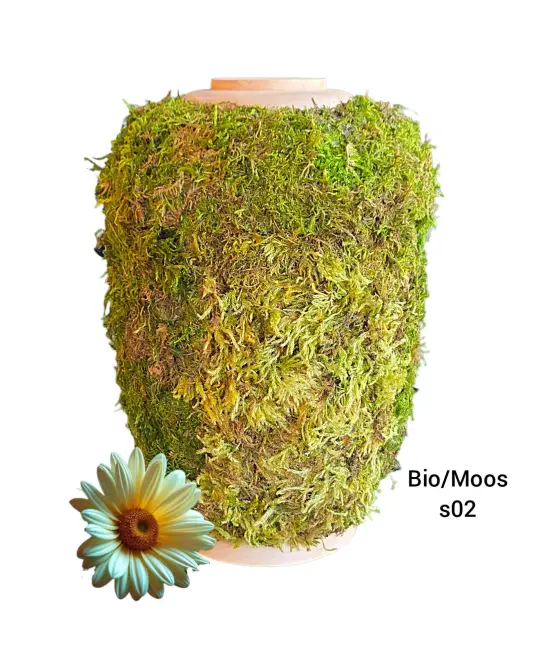 Naturstoff Urne mit Holz/Moos - mr01