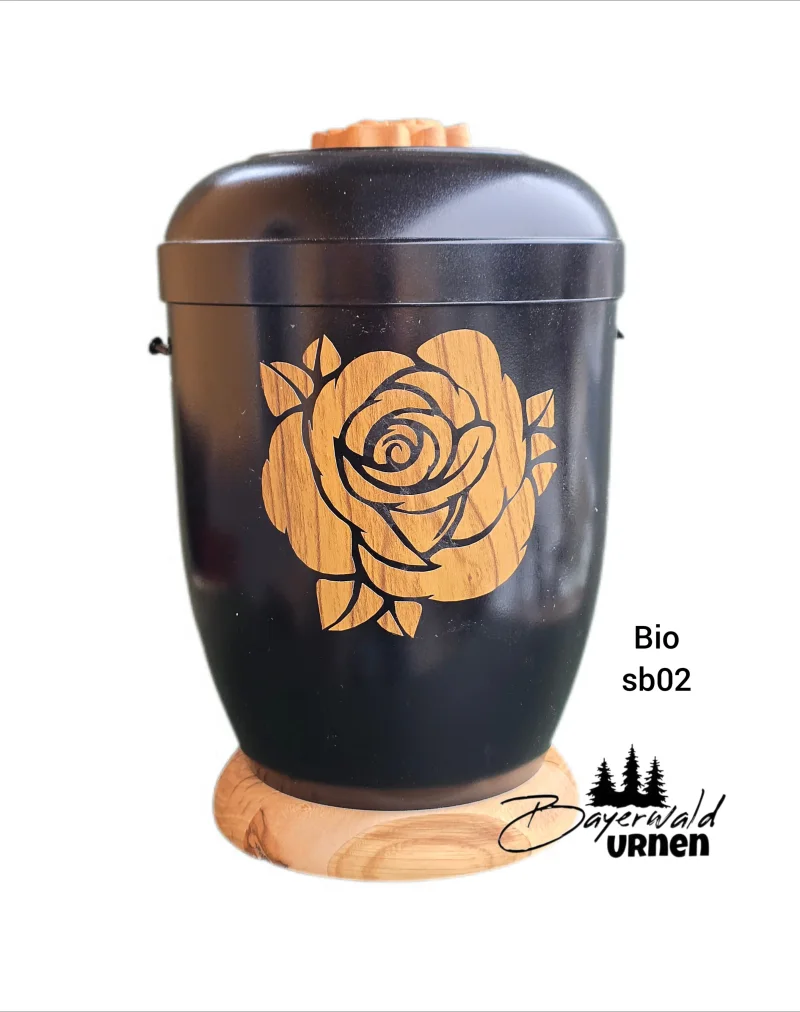Naturstoff Urne mit Holz - sb02